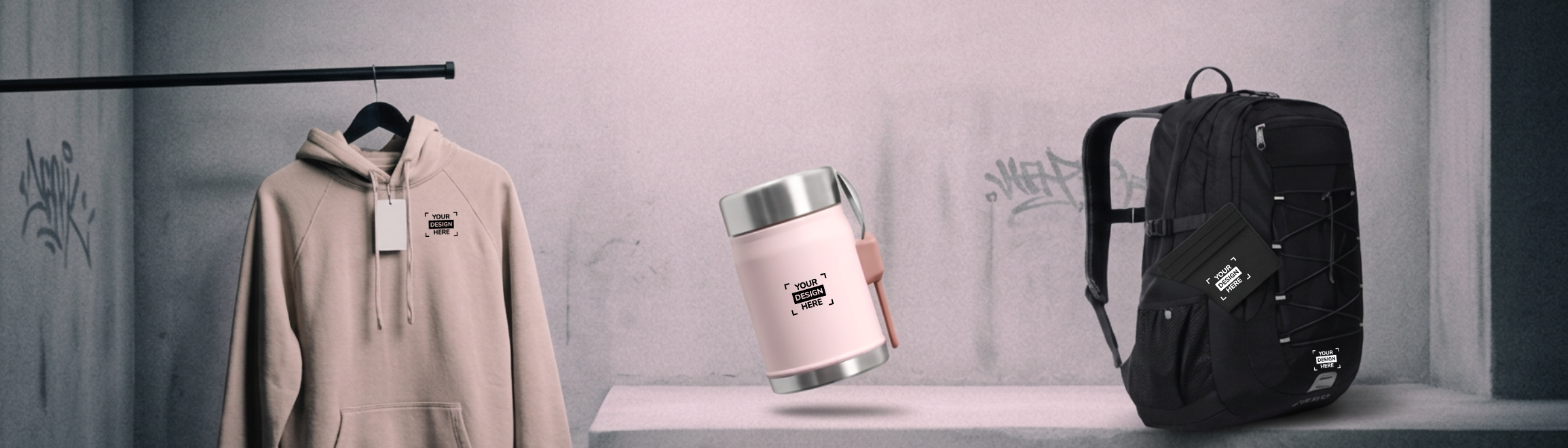 Bedrijfsmerch op bureau